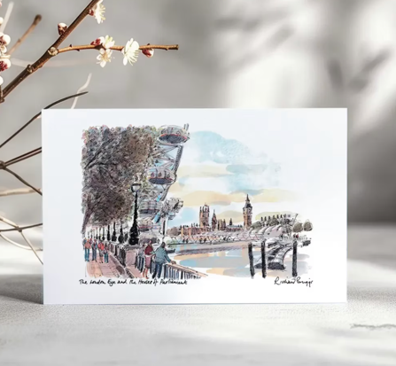 The London Eye and the House of Parliament